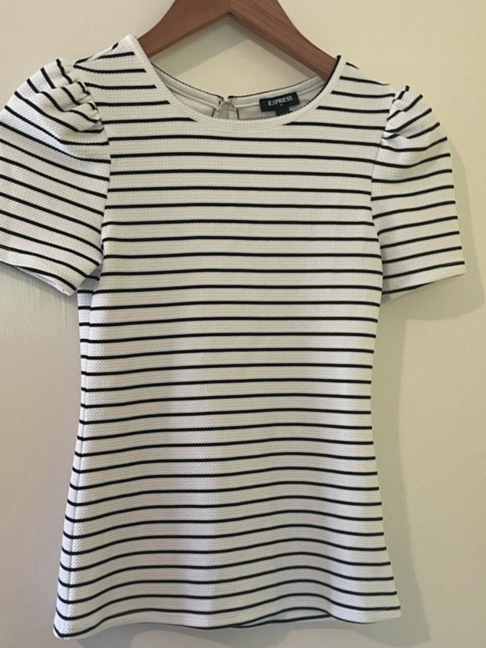 White T-Shirt With Black Stripes
